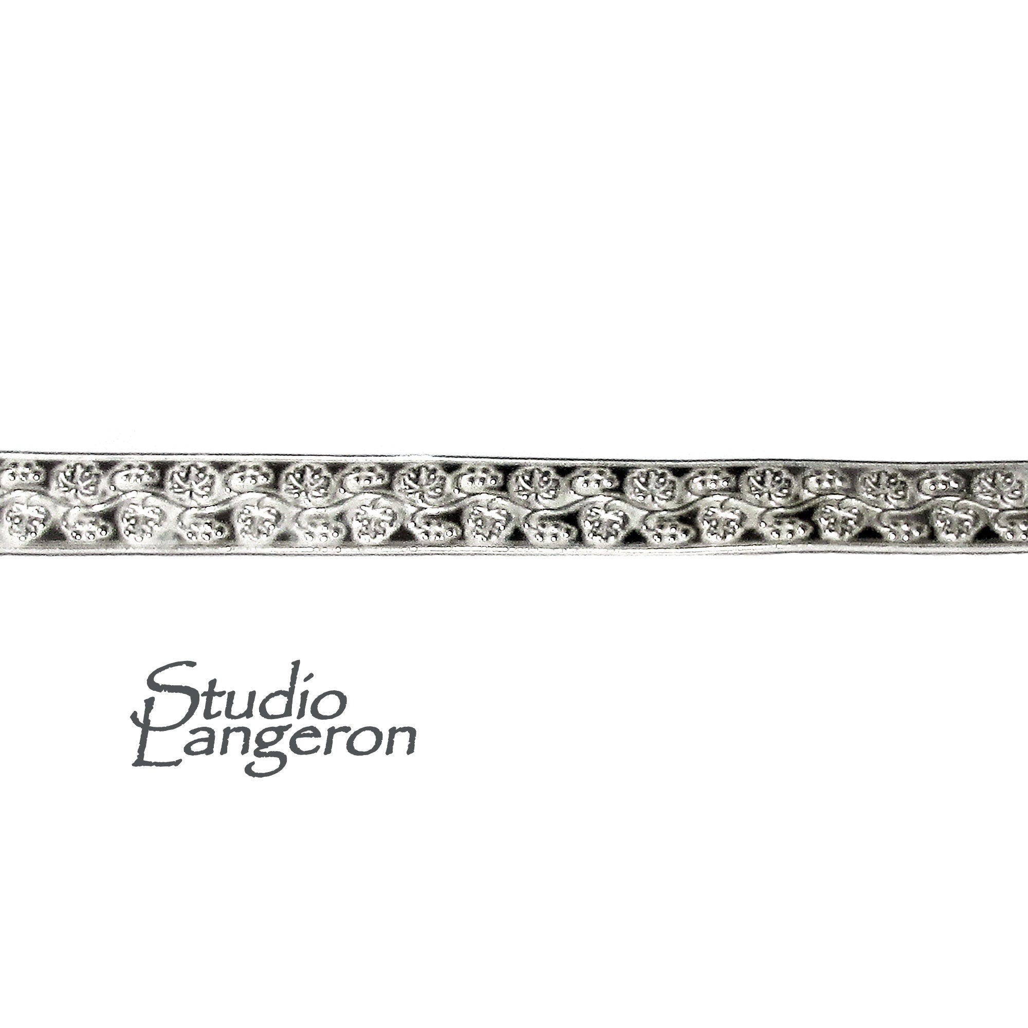 935 Argentium Silver Bezel wire, Gallery wire, Gallery ribbon, Gallery pattern, Jewelry making, Setting, Silver wire - 4 inch (10 cm)