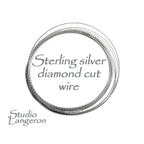 925 sterling silver diamond cut wire  20, 18, 16, 15, 12GA, silver wire, diamond cut wire, wire, Jewelry making - 1 Ft (30 cm)