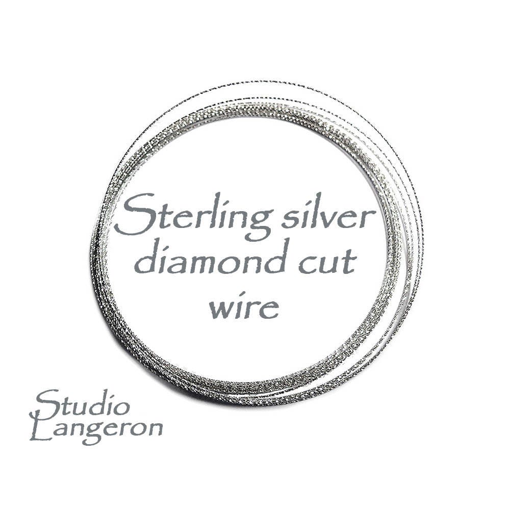 925 sterling silver diamond cut wire  20, 18, 16, 15, 12GA, silver wire, diamond cut wire, wire, Jewelry making - 1 Ft (30 cm)