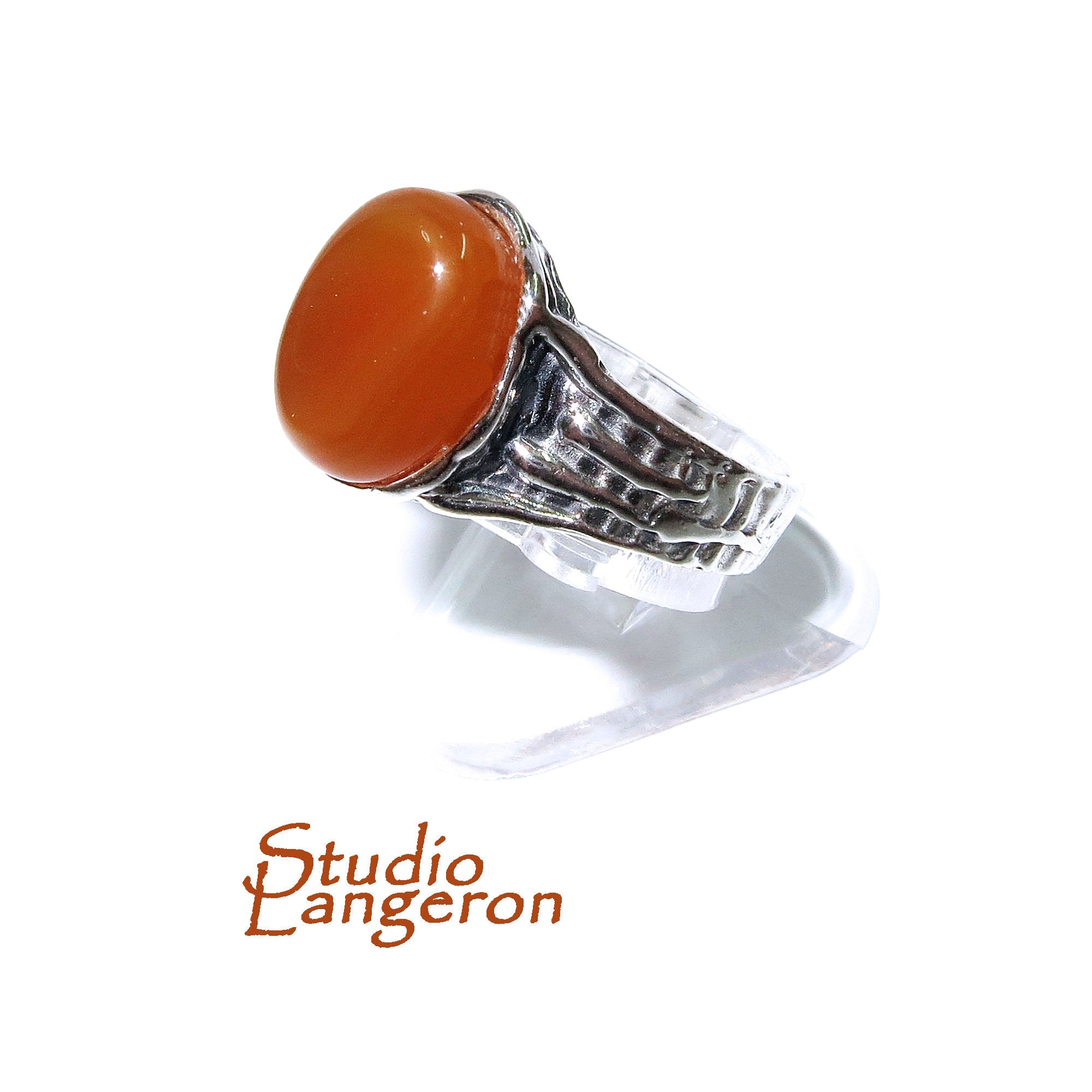 Statement Natural opal ring 925 sterling silver size 6 1/2, Handmade ring, single copy, sterling silver, Orange opal, silver ring, gemstone