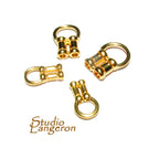 14K Gold filled Crimp Double End Caps diameter 0.7, 1.0, 1.5, 2.0mm, Double end caps, Gold filled end cap, Jewelry making - 1 pair (2 piece)