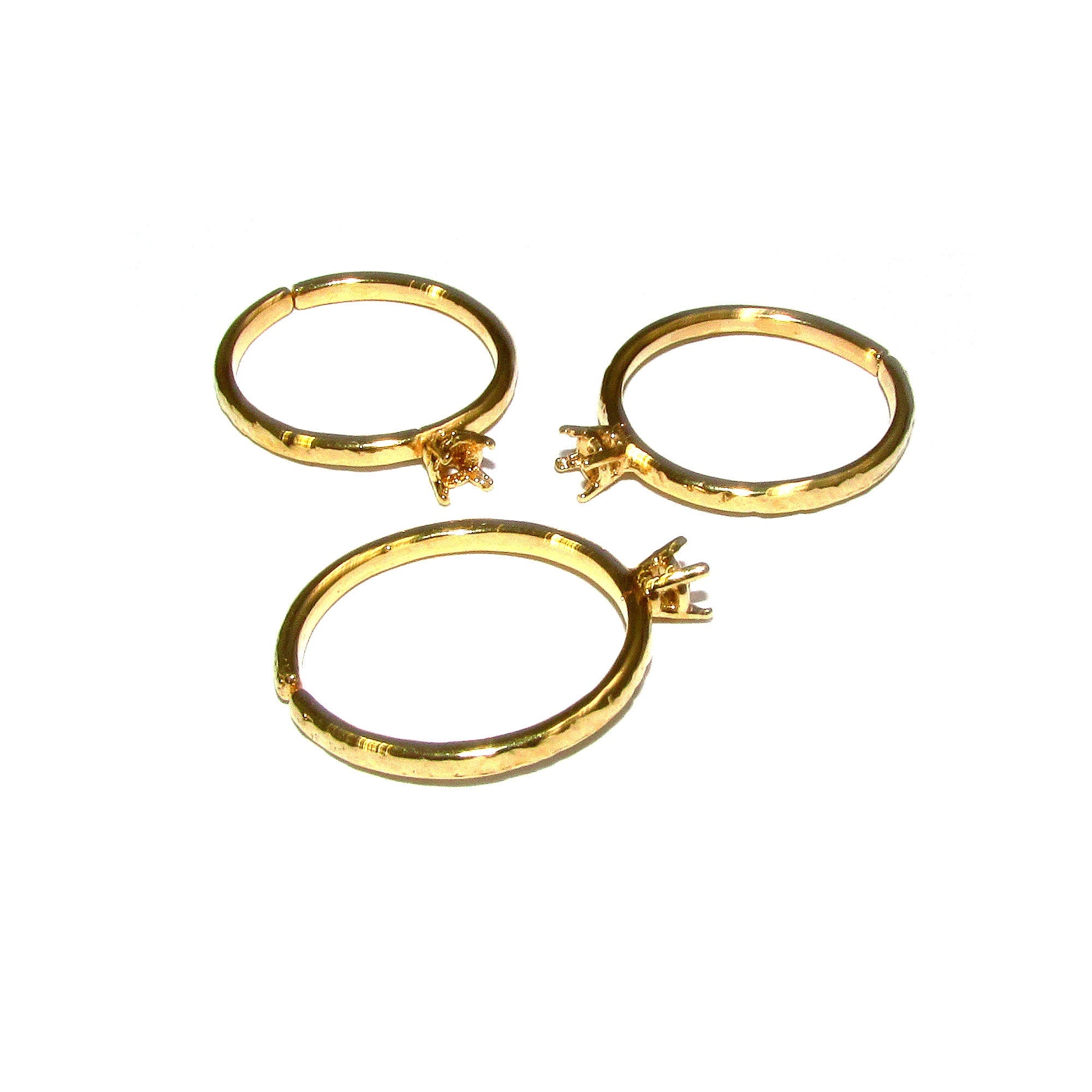 14K Yellow gold filled open blank ring with 4-prong setting 3.0 mm, Base ring, ring gold filled, Jewelry making, Setting, Mounting - 1 piece
