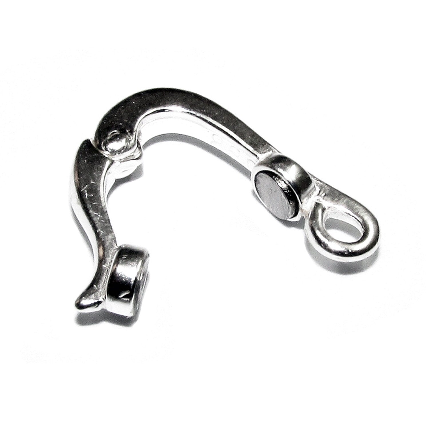 925 Sterling Silver Hook Eye Small Magnetic Clasps, Silver clasp, Hook eye clasp, Clasps, Jewelry making, Silver clasp - 1 piece