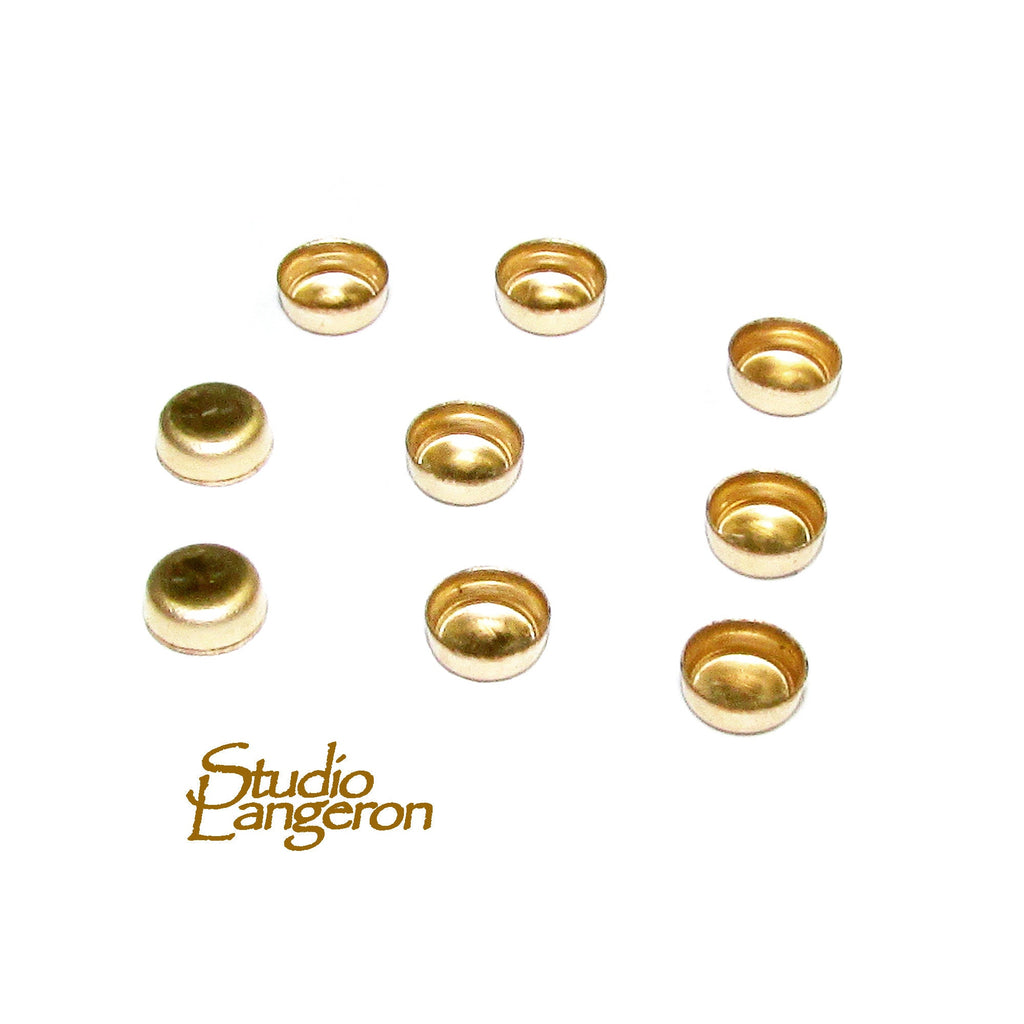 10 pcs size 3.0 mm 14K Yellow gold filled Round Bezel Cup, Bezel cup, Jewelry making, Round bezel cups, 14K Yellow gold filled, Setting