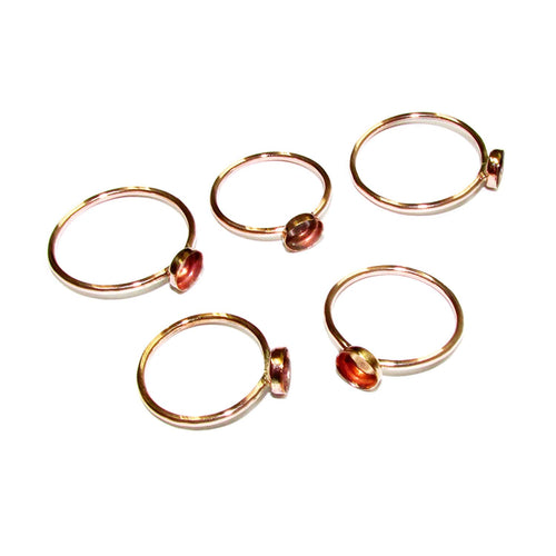 14K Rose gold filled blank ring with bezel cup 5 mm size 4 - 11, Base ring, Rose Gold filled ring, setting, jewelry making - 1 piece