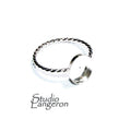 925 sterling silver twisted blank ring with bezel cup 8x10mm size 4, 5, 6, 7, 8, 9, 10, 11, bezel cup, base ring, Jewelry making - 1 piece