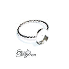 925 sterling silver twisted blank ring with bezel cup 8x10mm size 4, 5, 6, 7, 8, 9, 10, 11, bezel cup, base ring, Jewelry making - 1 piece