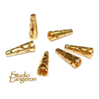 14K Gold Filled Small Bead Cones, Beading, Bead cone, Jewelry making, 14K Gold Filled, End caps, Gold filled cones - 1 pair (2 pieces)