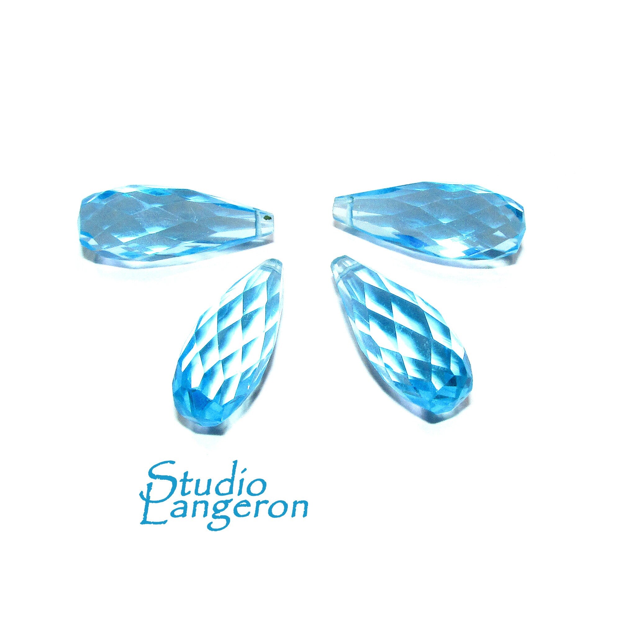 Natural Aquamarine Teardrop faceted Beads size 20x8 mm, Aquamarine Gemstone, Jewelry making, Natural Gemstone Teardrop beads - 1 piece