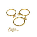 14K Yellow gold filled open blank ring with 4-prong setting 4.0 mm, Base ring, ring gold filled, Jewelry making, Setting, Mounting - 1 piece