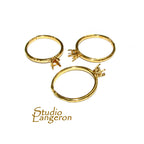 14K Yellow gold filled open blank ring with 4-prong setting 4.0 mm, Base ring, ring gold filled, Jewelry making, Setting, Mounting - 1 piece