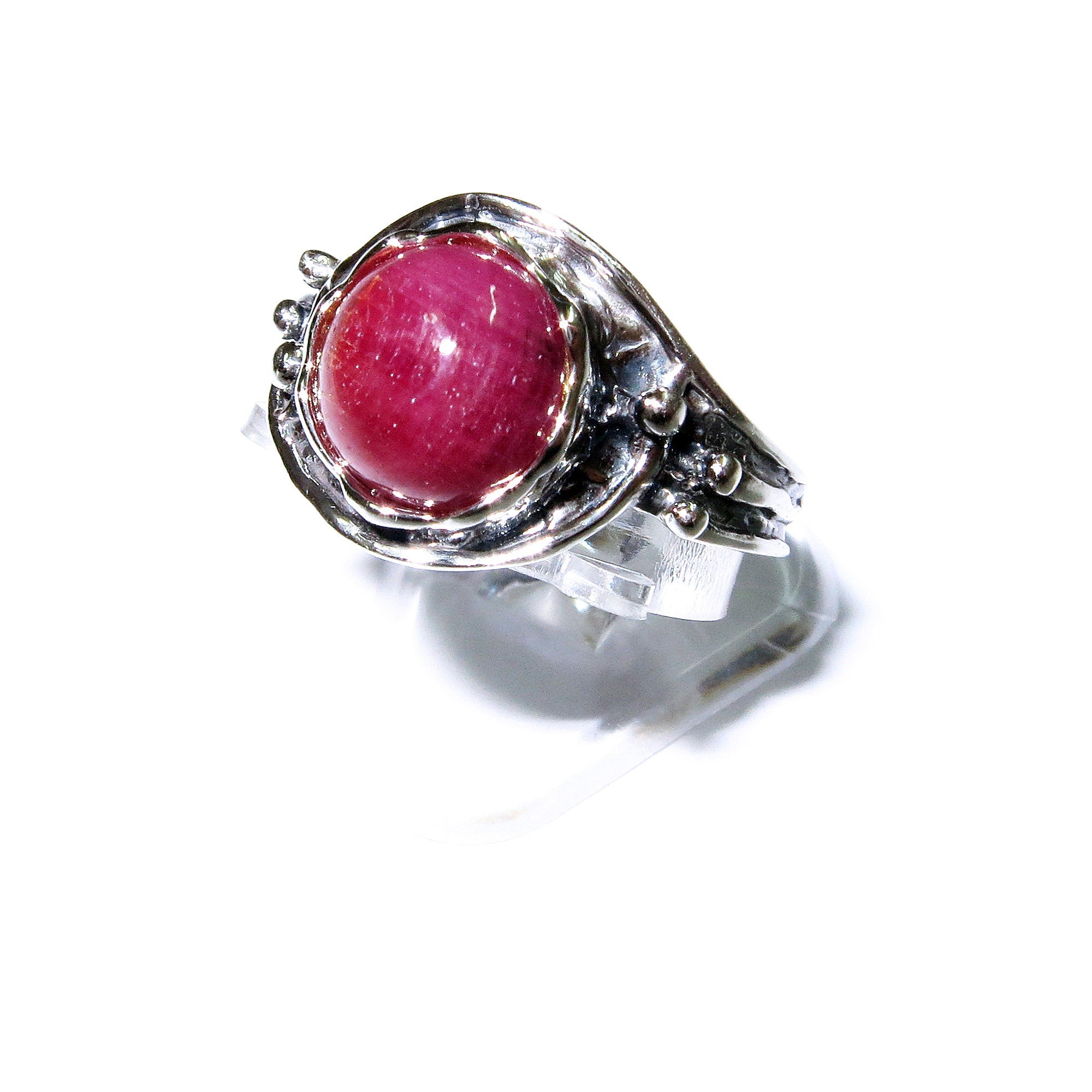 Statement African ruby ring 925 sterling silver size 6, Handmade ring, single copy, 925 sterling silver, Natural African ruby, gemstone