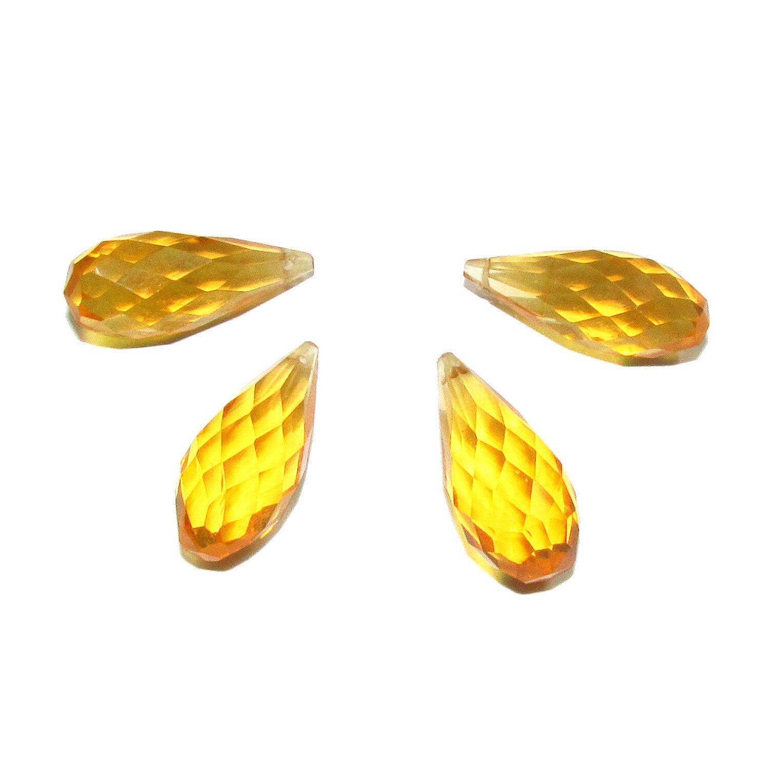 Natural Citrine Teardrop faceted Beads size 20x8 mm, Citrine Gemstone, Jewelry making, Natural Gemstone Teardrop beads - 1 piece