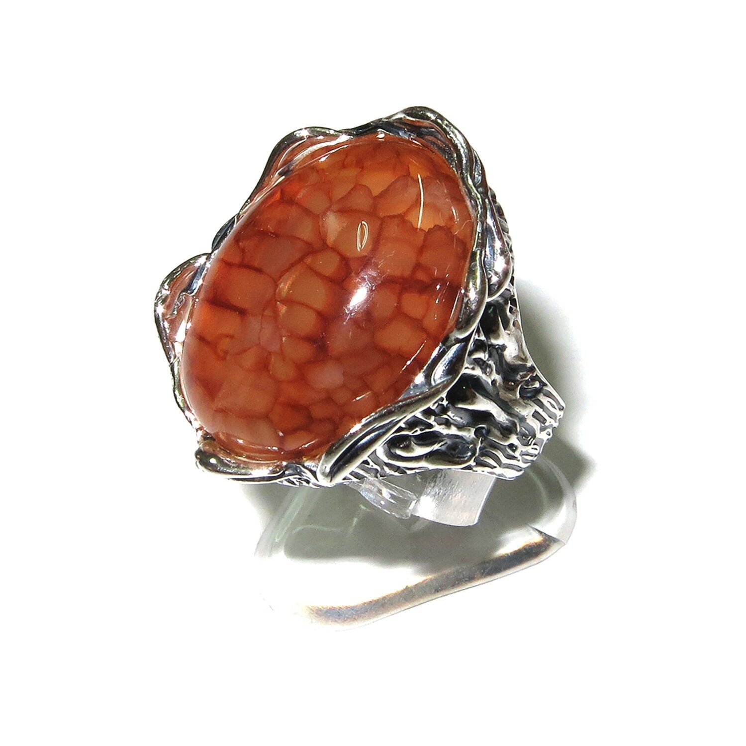 Statement Dragon Vein Agate ring 925 sterling silver size 6, handmade ring, Dragon Vein Agate, single copy, silver ring, gemstone - 1 piece