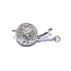 925 Sterling Silver Rhodium-Plated Round Filigree Safety Clasp size 10 mm, Silver bead clasp, Jewelry making, 925 Sterling silver - 1 piece