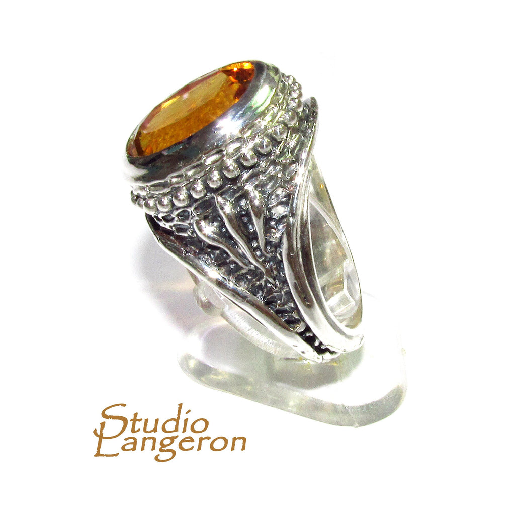 Citrine ring 925 sterling silver size 8, Handmade ring, single copy, 925 sterling silver, Natural Citrine, silver ring, gemstone Citrine