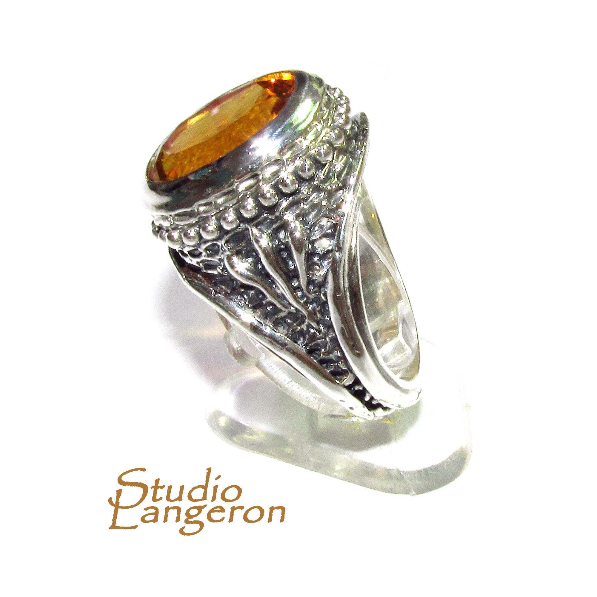 Citrine ring 925 sterling silver size 8, Handmade ring, single copy, 925 sterling silver, Natural Citrine, silver ring, gemstone Citrine
