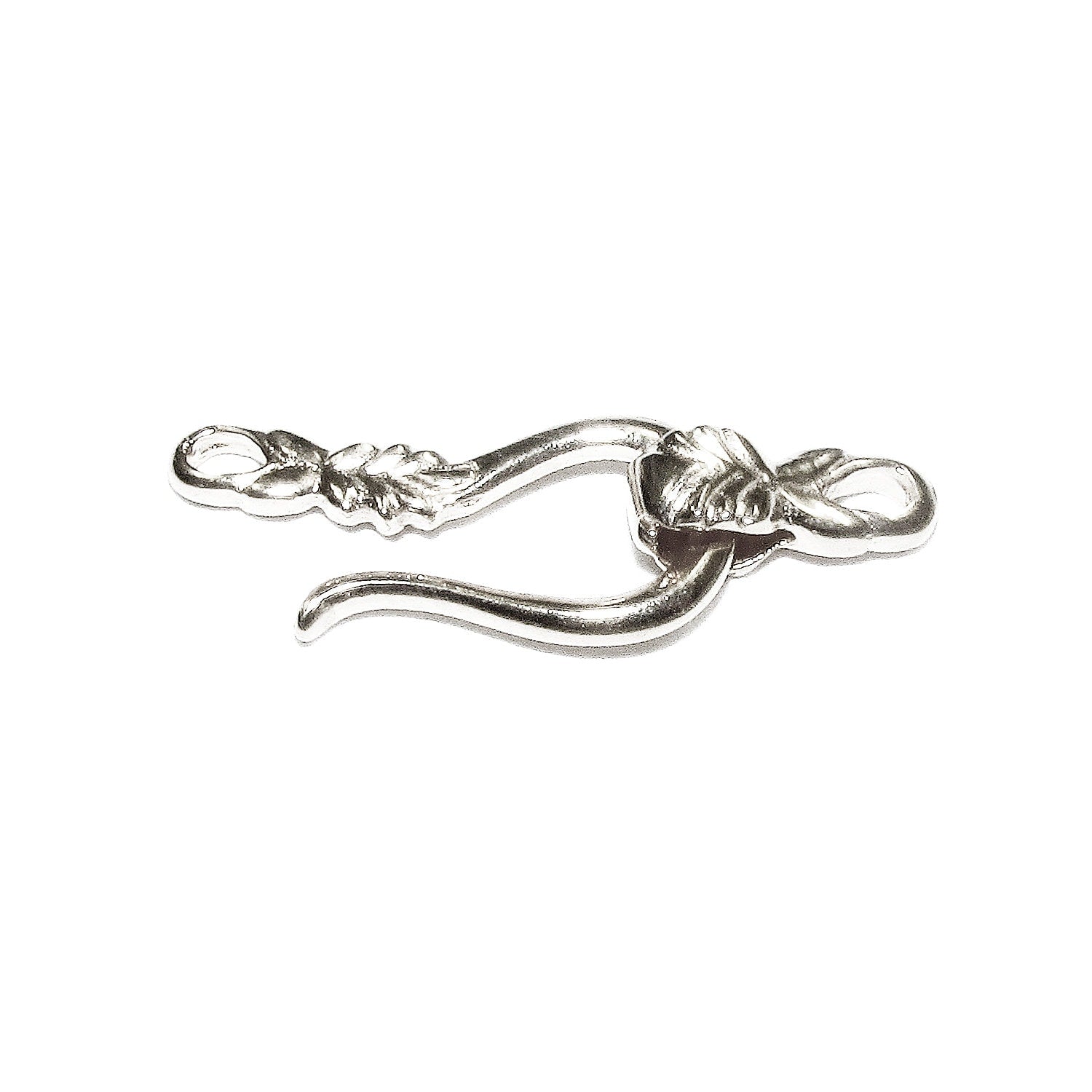 925 Sterling Silver Hook Eye Clasps size 2.5 cm, Jewelry making, Clasp, Hook eye clasp, Clasps, Sterling silver, Silver clasp - 1 piece