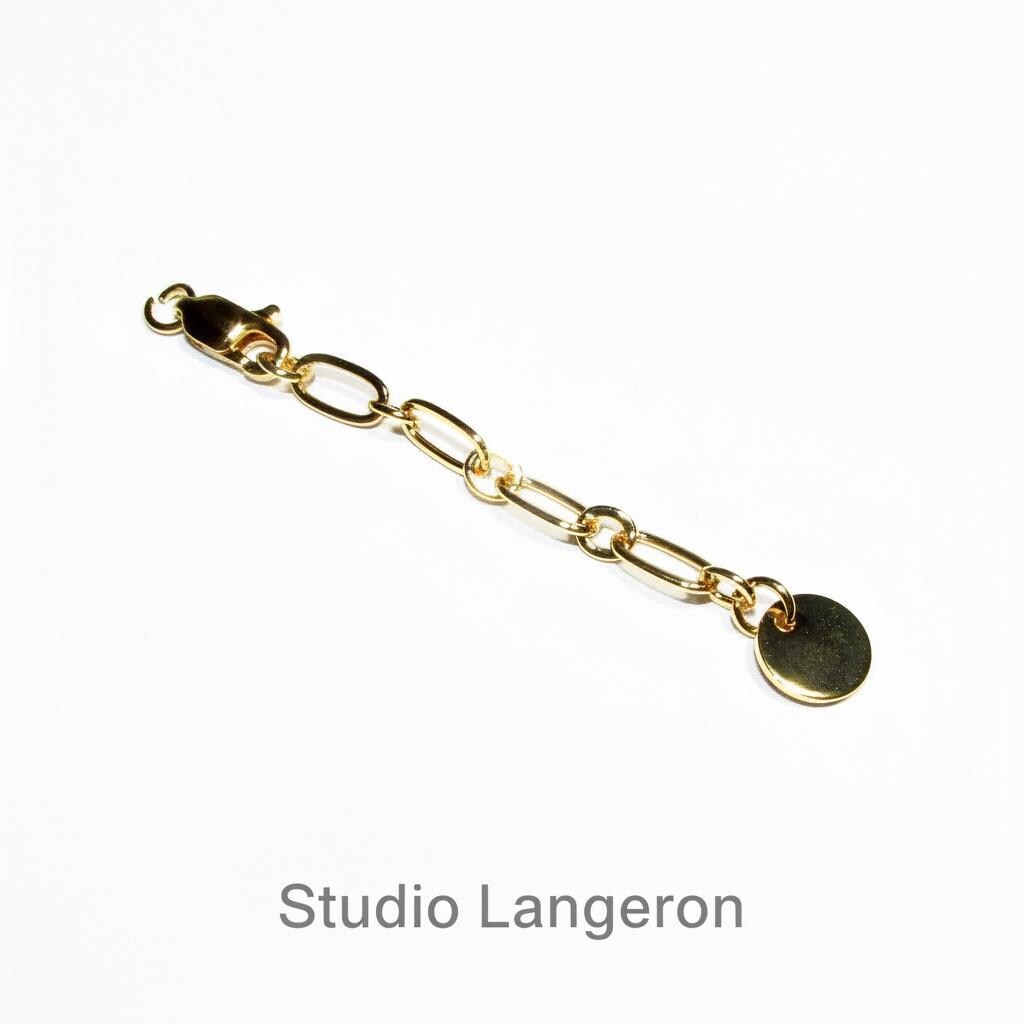 14K Gold Filled Extension Chain size 5,5cm, oval chain 7.5x4.0mm, lobster clasp 10mm - 1 piece