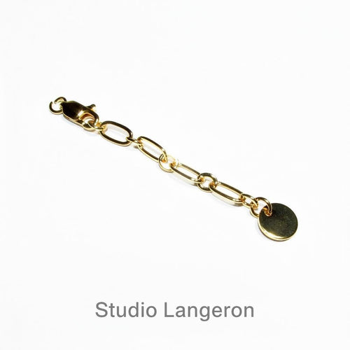 14K Gold Filled Extension Chain size 5,5cm, oval chain 7.5x4.0mm, lobster clasp 10mm - 1 piece