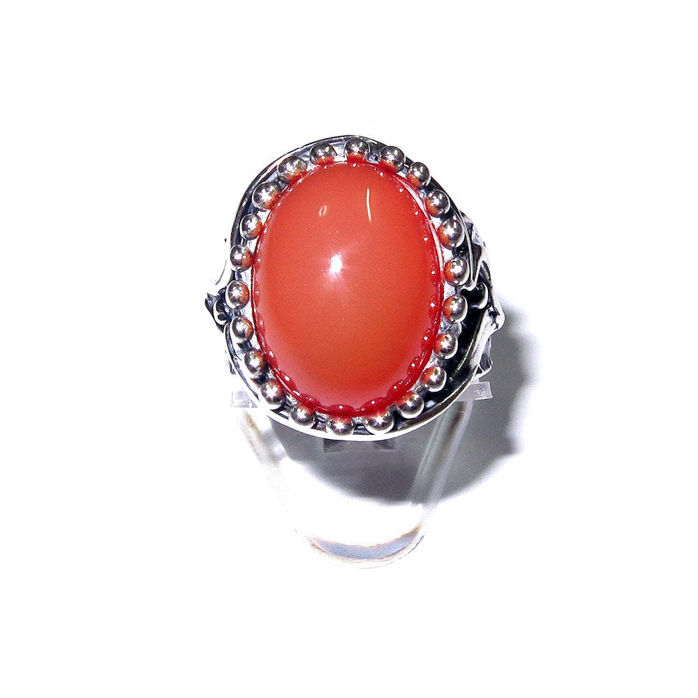 Statement Natural opal ring 925 sterling silver size 7, Handmade ring, single copy, silver, Orange opal, silver ring, Statement ring