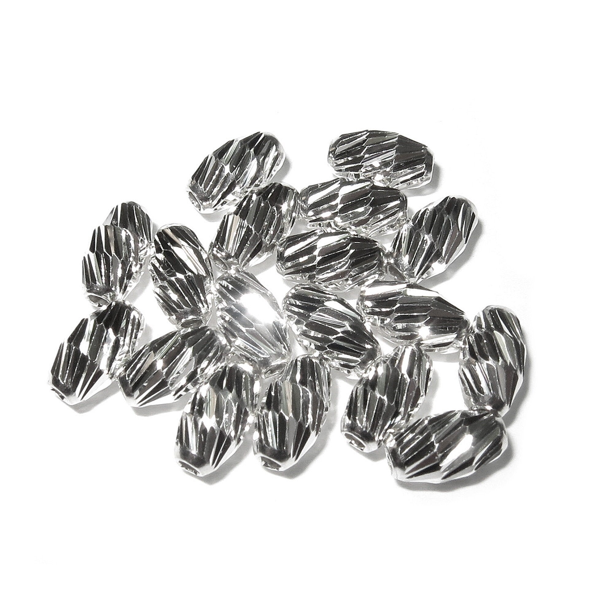 925 Sterling Silver Diamond cut shiny oval Beads Size 3x5, 4x7 mm, Jewelry making, Diamond cut oval Beads, Silver oval beads - 1 piece