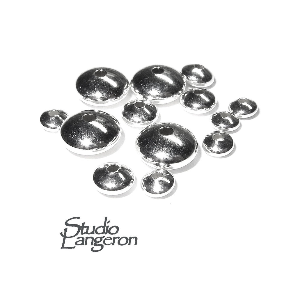 925 sterling silver saucer beads size 3.0-12.0 mm Silver saucer beads Saucer beads Silver findings beads 925 Sterling silver - 1 piece