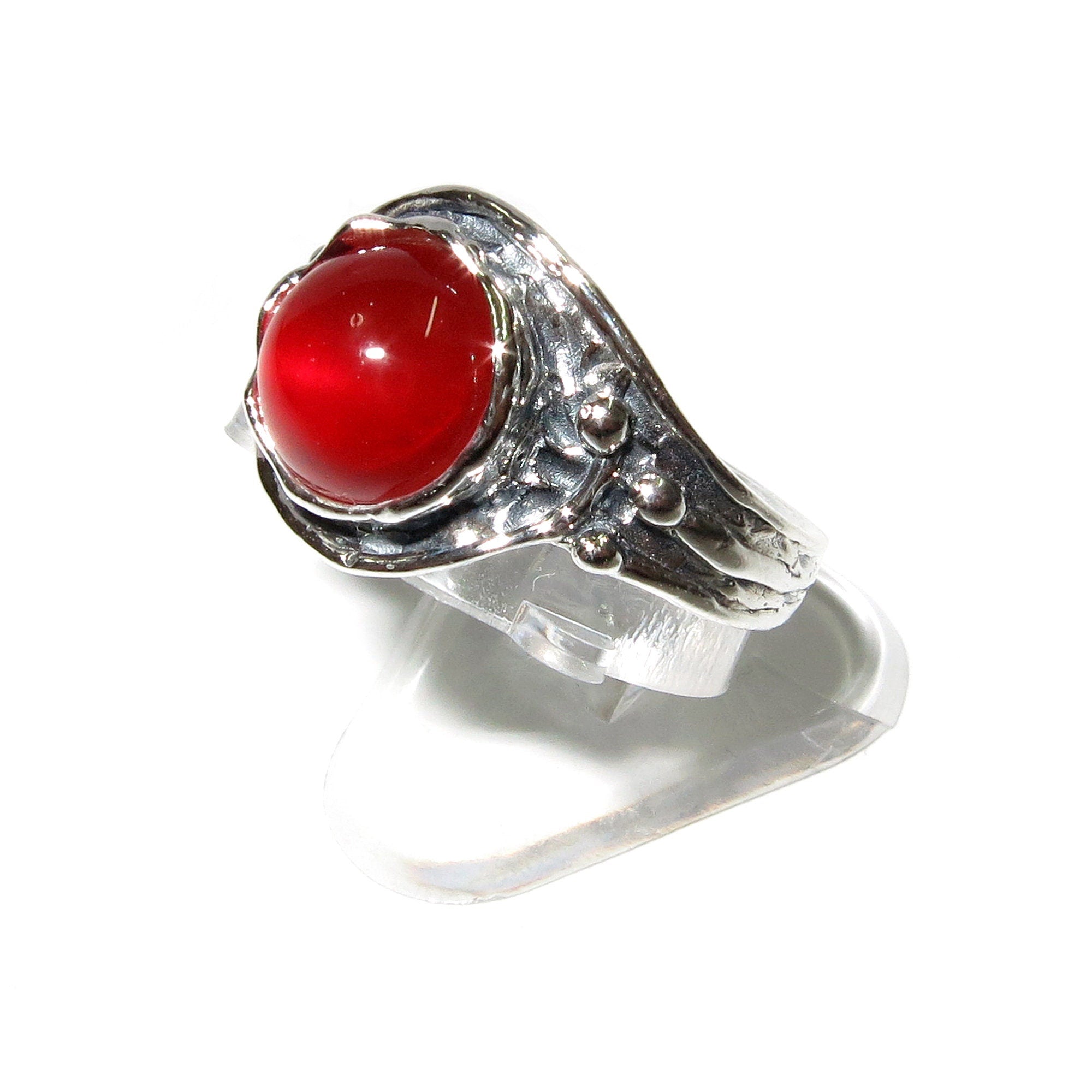 Statement Natural opal ring 925 sterling silver size 6 1/2, Handmade ring, single copy, sterling silver, Orange opal, silver ring, gemstone