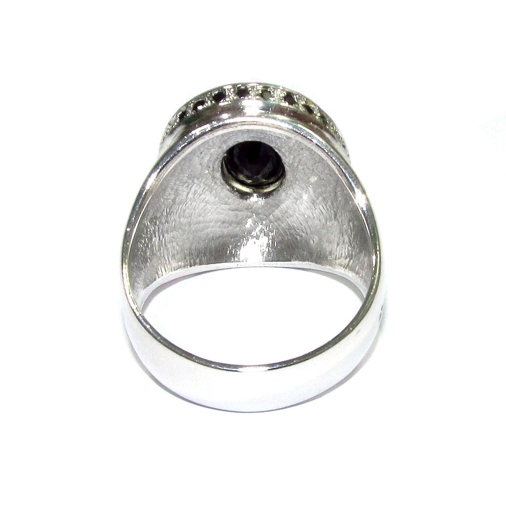 Black onyx man ring 925 sterling silver size 11, single copy, solid silver, natural onyx, man ring, gemstone, Handmade black ring