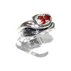Statement Garnet ring 925 sterling silver size 7 1/2, Handmade ring, single copy, sterling silver, Garnet ring,  silver ring, red gemstone
