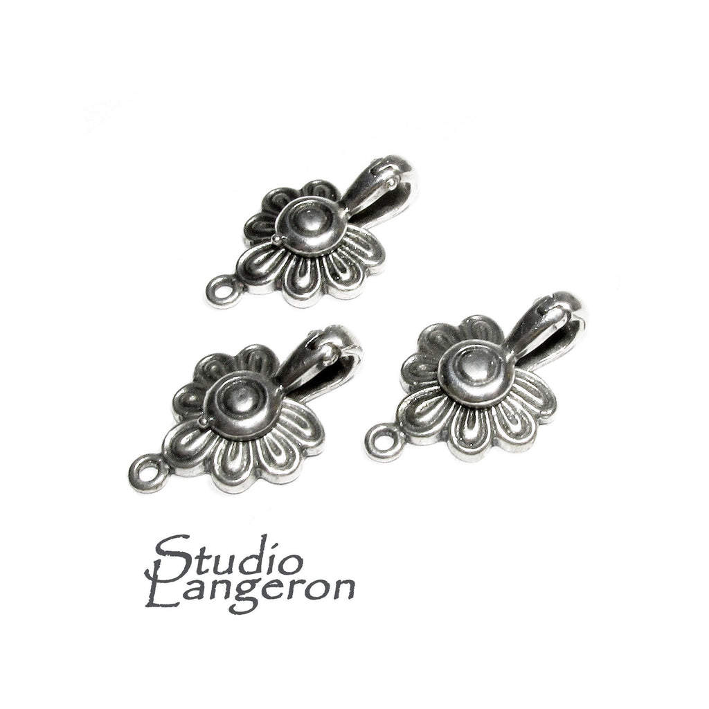 925 Sterling Silver Fold-Over Magnetic Clasp, Magnetic clasp, Clasp, Silver clasp, Round clasp, Sterling silver, Jewelry making - 1 piece