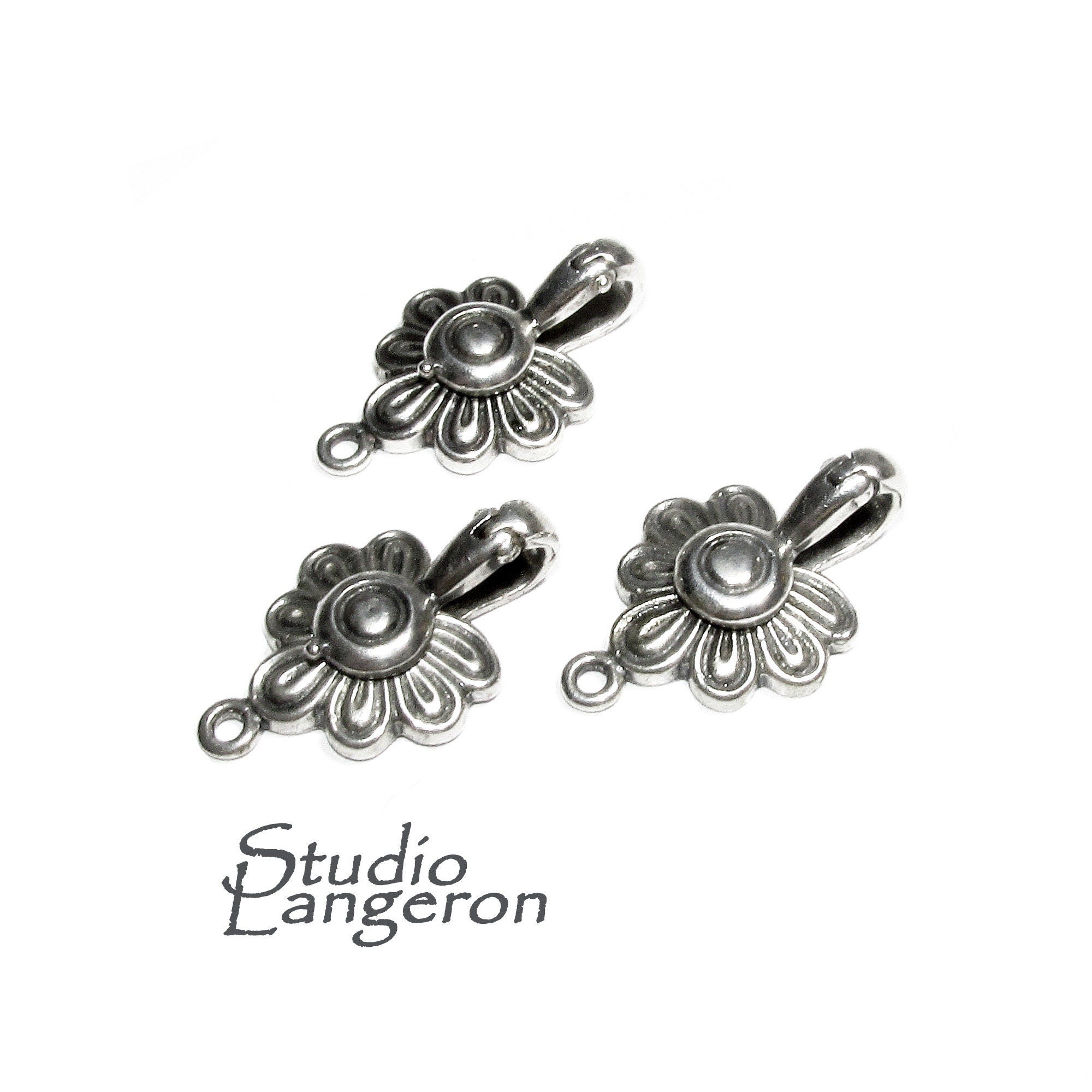 925 Sterling Silver Fold-Over Magnetic Clasp, Magnetic clasp, Clasp, Silver clasp, Round clasp, Sterling silver, Jewelry making - 1 piece