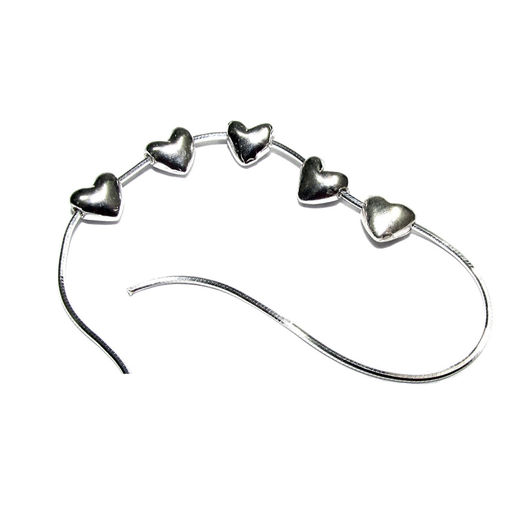 925 Sterling silver Heart flat beads size 5.2x3.2 mm, Flat beads, Beads for bracelets, 925 Silver beads, Jewelry making, Beads - 1 piece