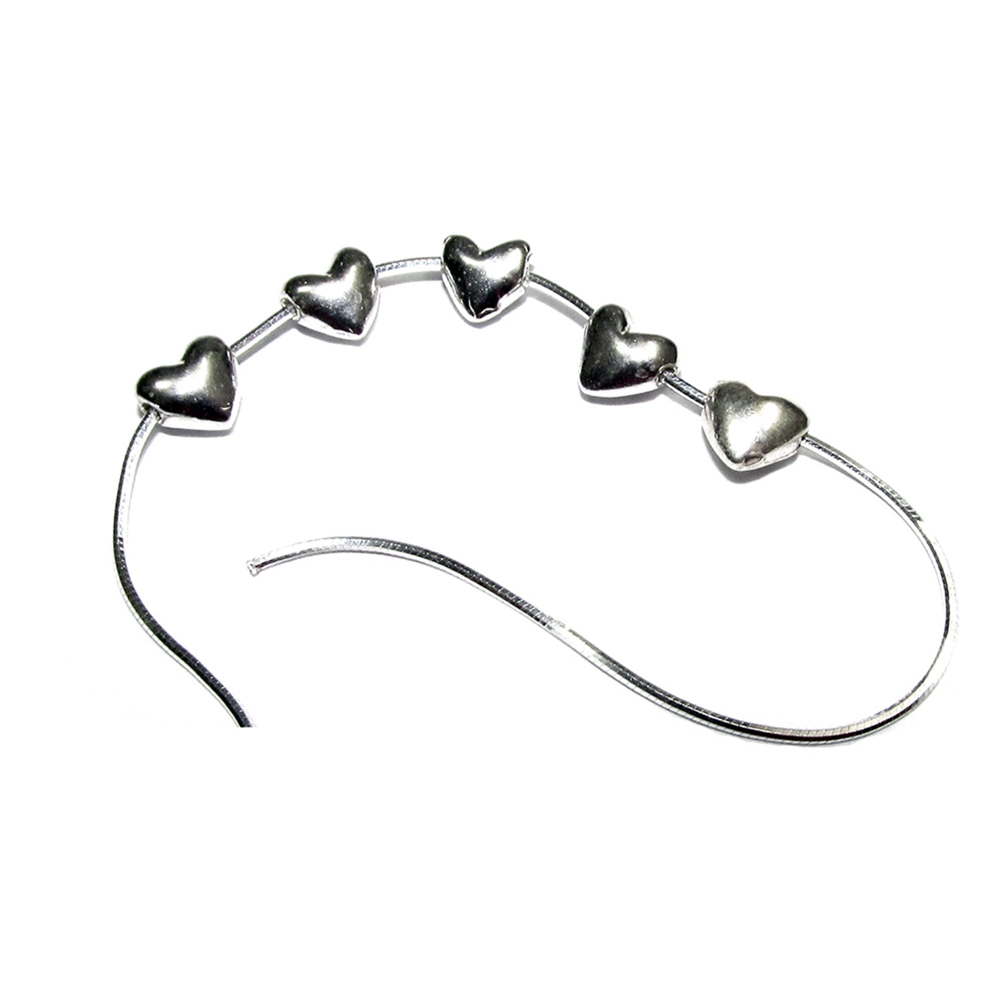 925 Sterling silver Heart flat beads size 5.2x3.2 mm, Flat beads, Beads for bracelets, 925 Silver beads, Jewelry making, Beads - 1 piece