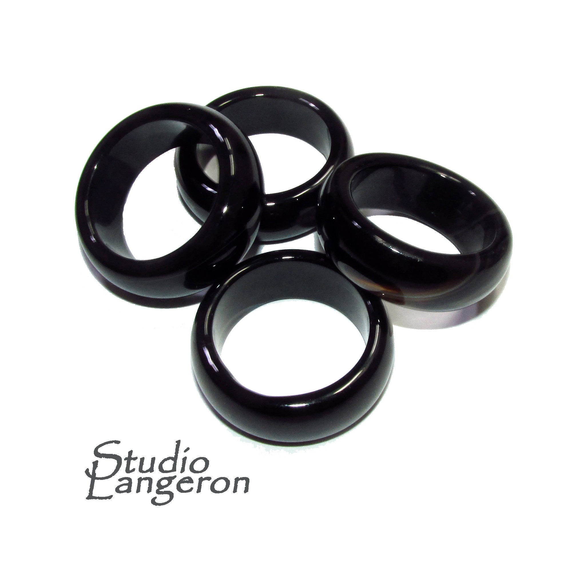 Natural Black onyx band Ring size 4, 4 1/2, 6, 6 1/2, 7, 7 1/2, 8, 8 1/2, 9, 9 1/2, 10, Black onyx stone ring, Band Rings, Gemstone ring