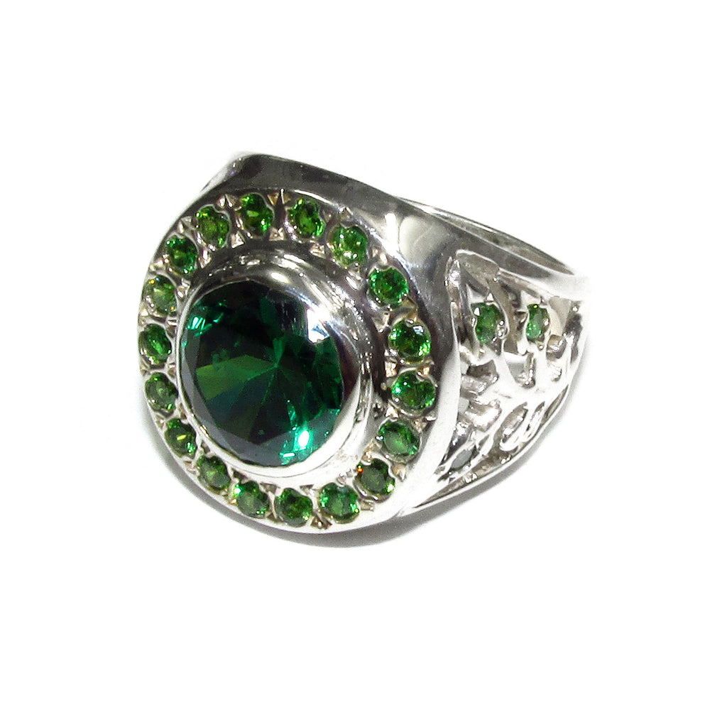 Statement Chrysoprase ring 925 sterling silver size 8, Handmade ring, single copy, 925 sterling silver, Natural Chrysoprase, Green gems
