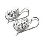 14 mm 925 sterling silver blank earrings with bezel cup, Jewelry making, Setting, bezel cup, base earrings, 925 silver - 1 pair (2 pieces)