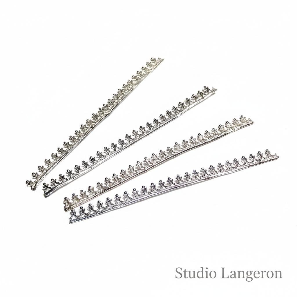 1 piece - 999 Fine silver Casted Bezel wire size 6.2x0.4 cm (2.4 inch), Gallery wire, Setting silver, Gallery pattern, Jewelry making