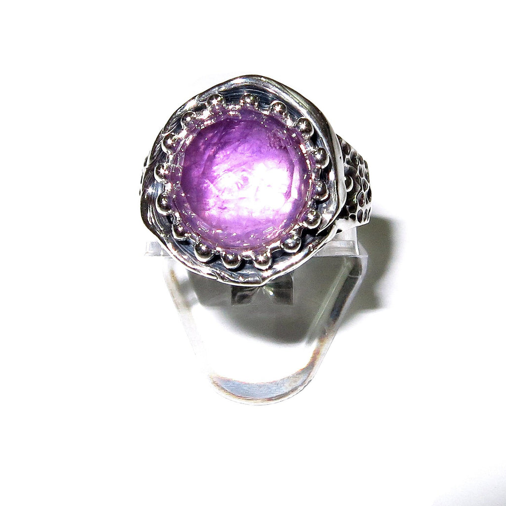 Amethyst ring 925 sterling silver, size 6 1/2, Handmade ring, single copy, Statement ring, Natural amethyst, silver ring, gemstone