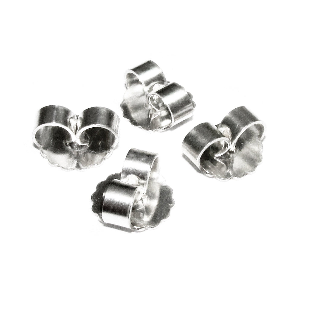 925 Sterling silver Friction Ear Nuts size 9 mm, Butterfly Earring Backs, Jewelry making, Earring Findings, Sterling silver backs - 1 pair