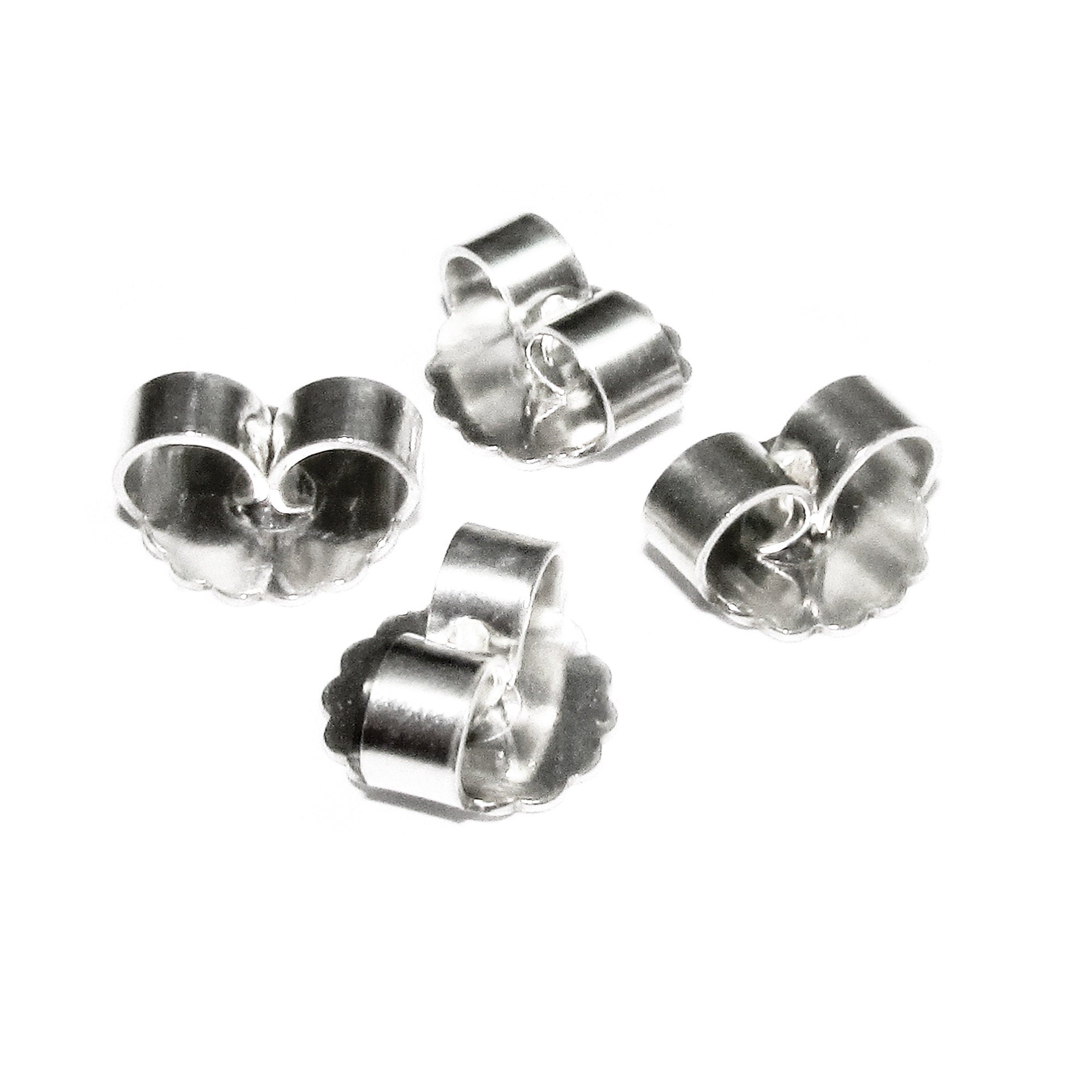 925 Sterling silver Friction Ear Nuts size 9 mm, Butterfly Earring Backs, Jewelry making, Earring Findings, Sterling silver backs - 1 pair