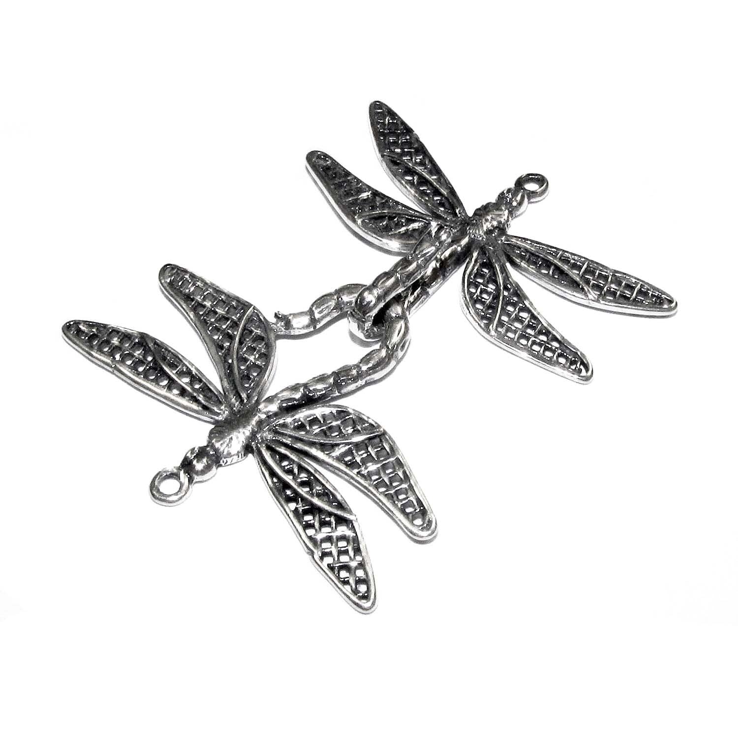 925 Sterling Silver Hook Eye Dragonfly Clasps, Silver clasp, Jewelry making, Hook eye clasp, Sterling silver, Dragonfly clasp - 1 piece