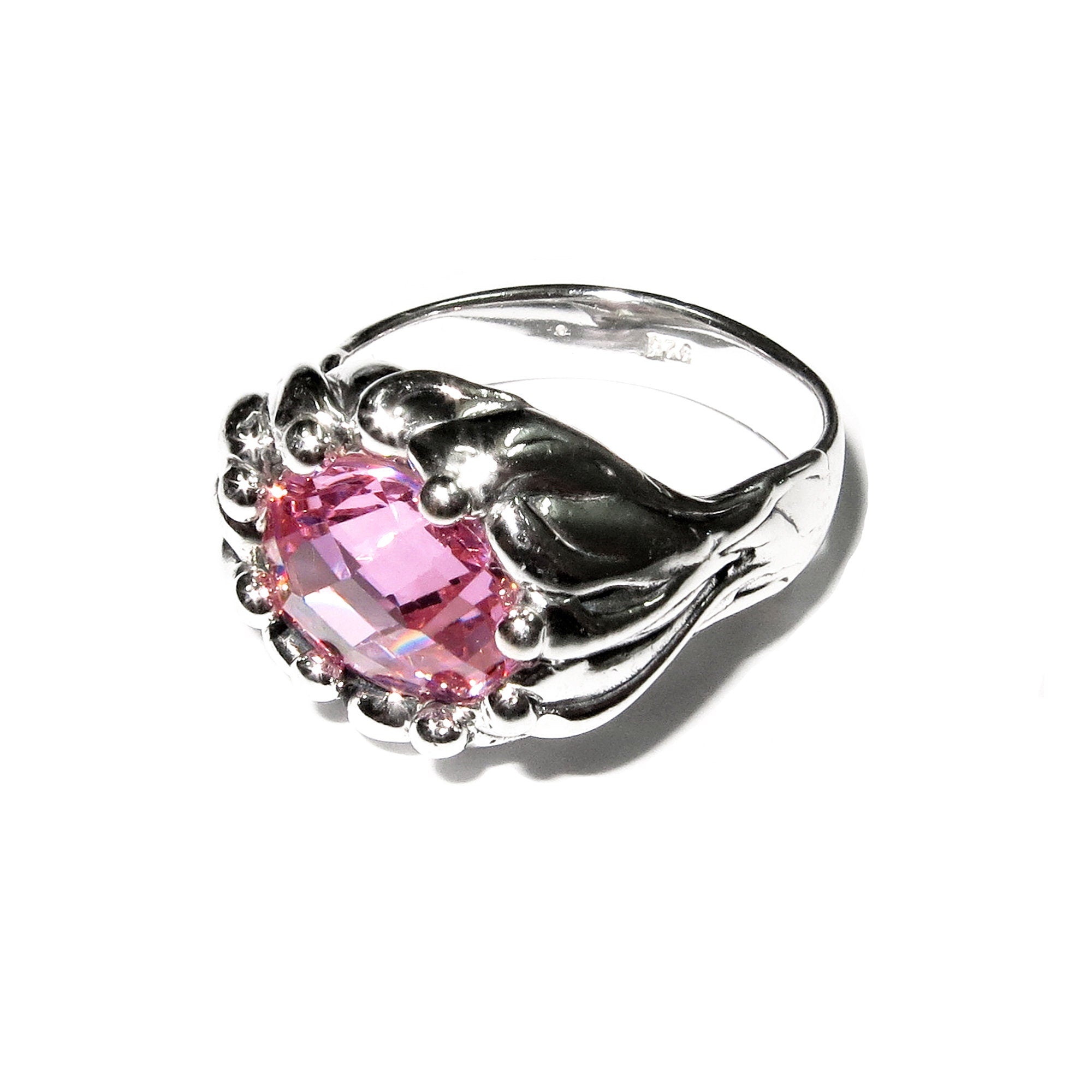 Statement Rose topaz ring 925 sterling silver size 6 1/2, Handmade ring, single copy, Rose topaz, silver ring, gemstone, Rose topaz ring