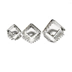 925 Sterling Silver Blank earrings size 8x8, 10x10, 12x12 mm, square Bezel cup, Jewelry making, Setting, Base Earrings - 1 pair (2 pieces)