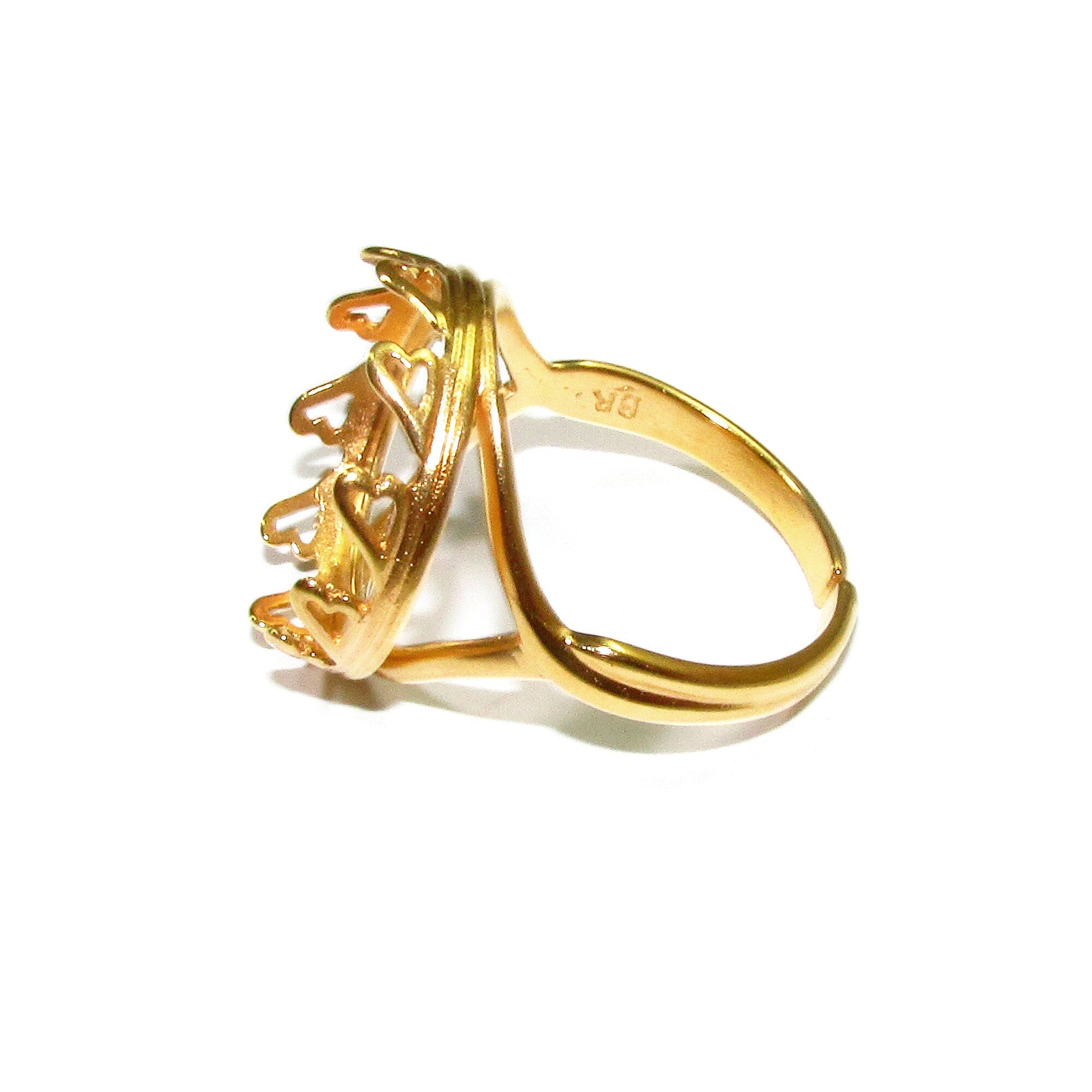 14K Yellow gold filled open blank ring with bezel cup 16 mm, base ring, bezel cup, jewelry making, ring gold filled, open ring - 1 piece