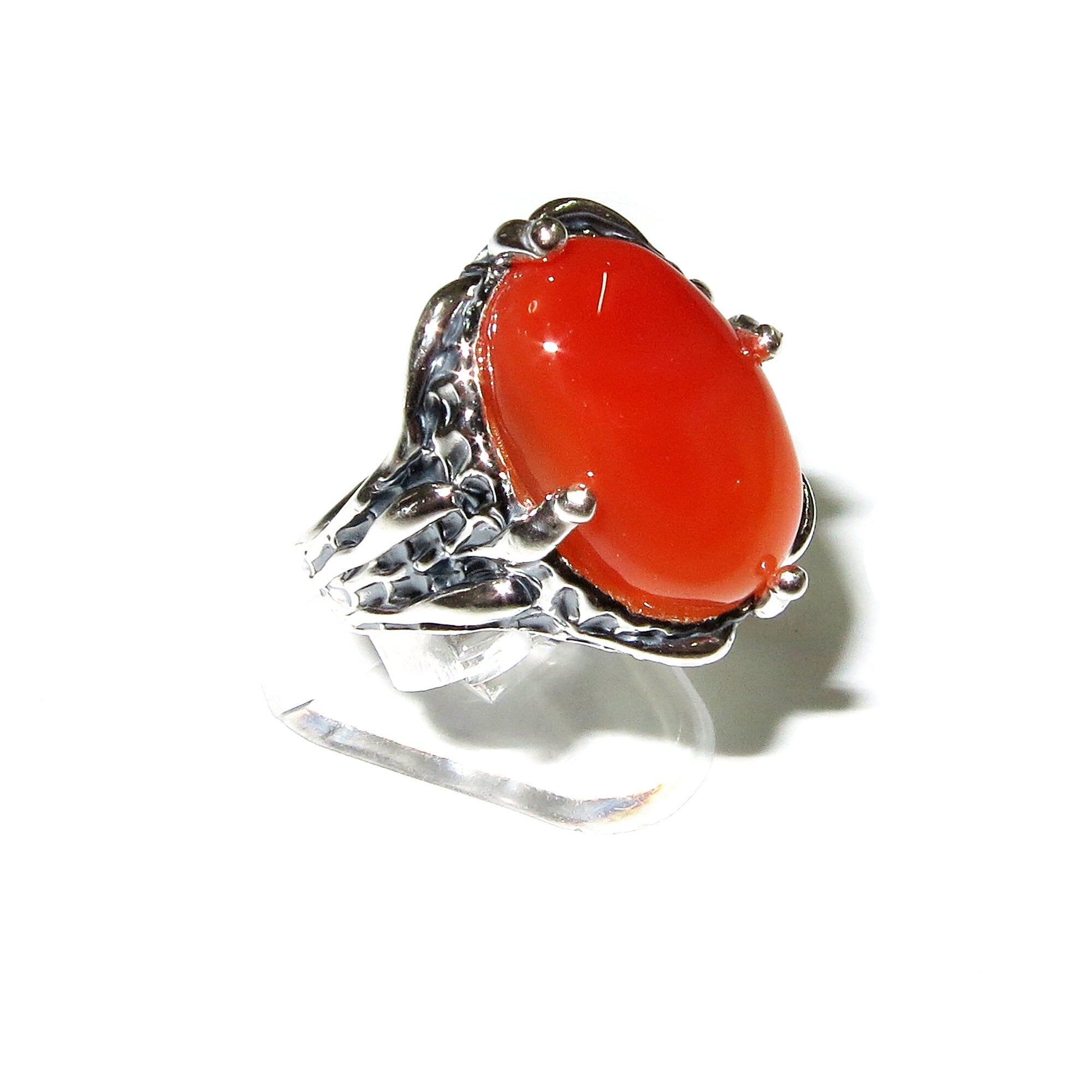 Statement Natural opal ring 925 sterling silver size 7, Handmade ring, single copy, silver, Orange opal, silver ring, Statement ring