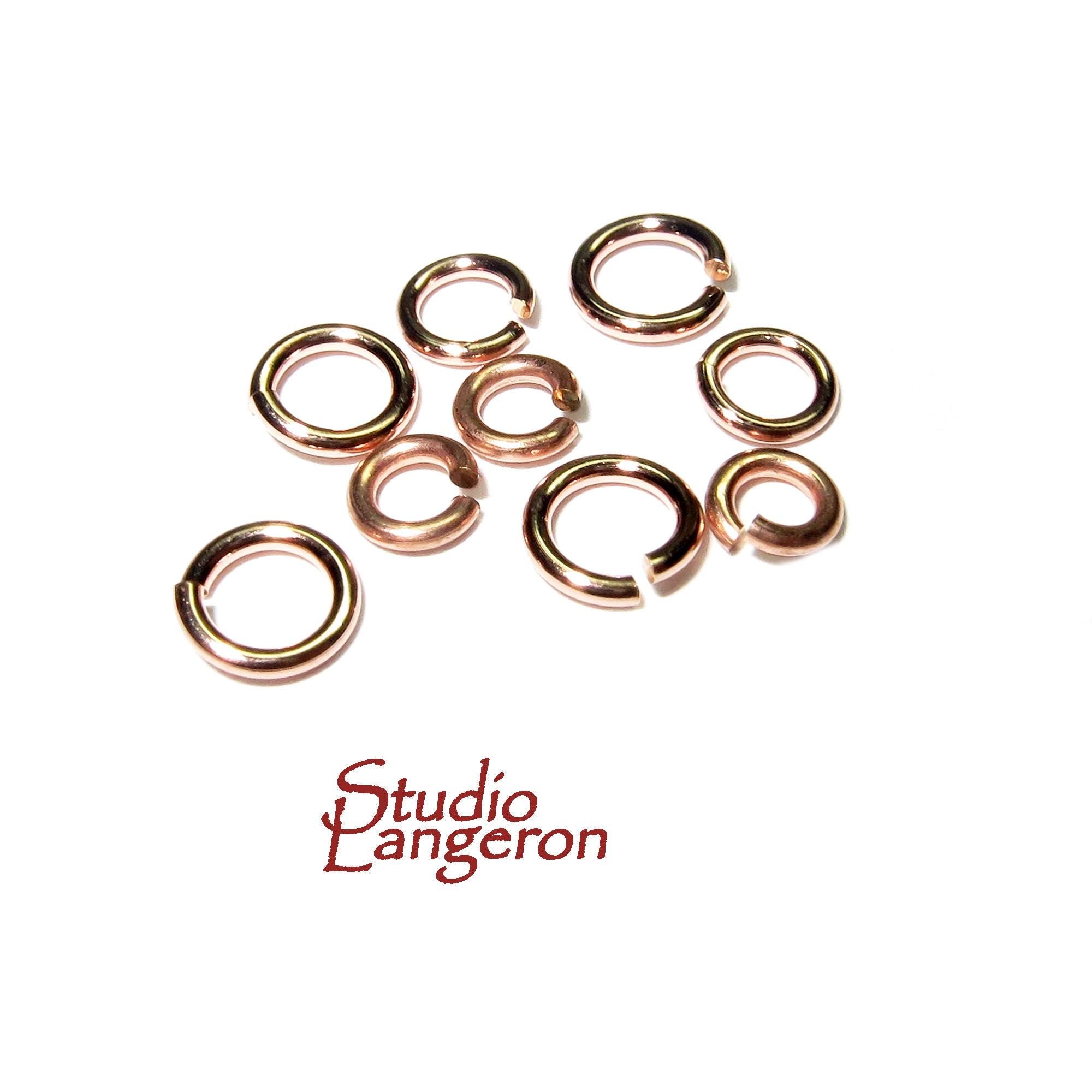 10 pcs 14K Rose Gold Filled Open Jump Rings 20 Gauge (0.8 mm) Inside Diameter 1.5, 2.5, 3.5, 4.5mm, Open jump rings, 14K Rose Gold Filled