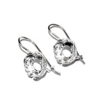 8 mm size 925 sterling silver base earrings with bezel cup, earring component, bezel cup, base earrings, Sterling silver - 1 pair (2 piece)