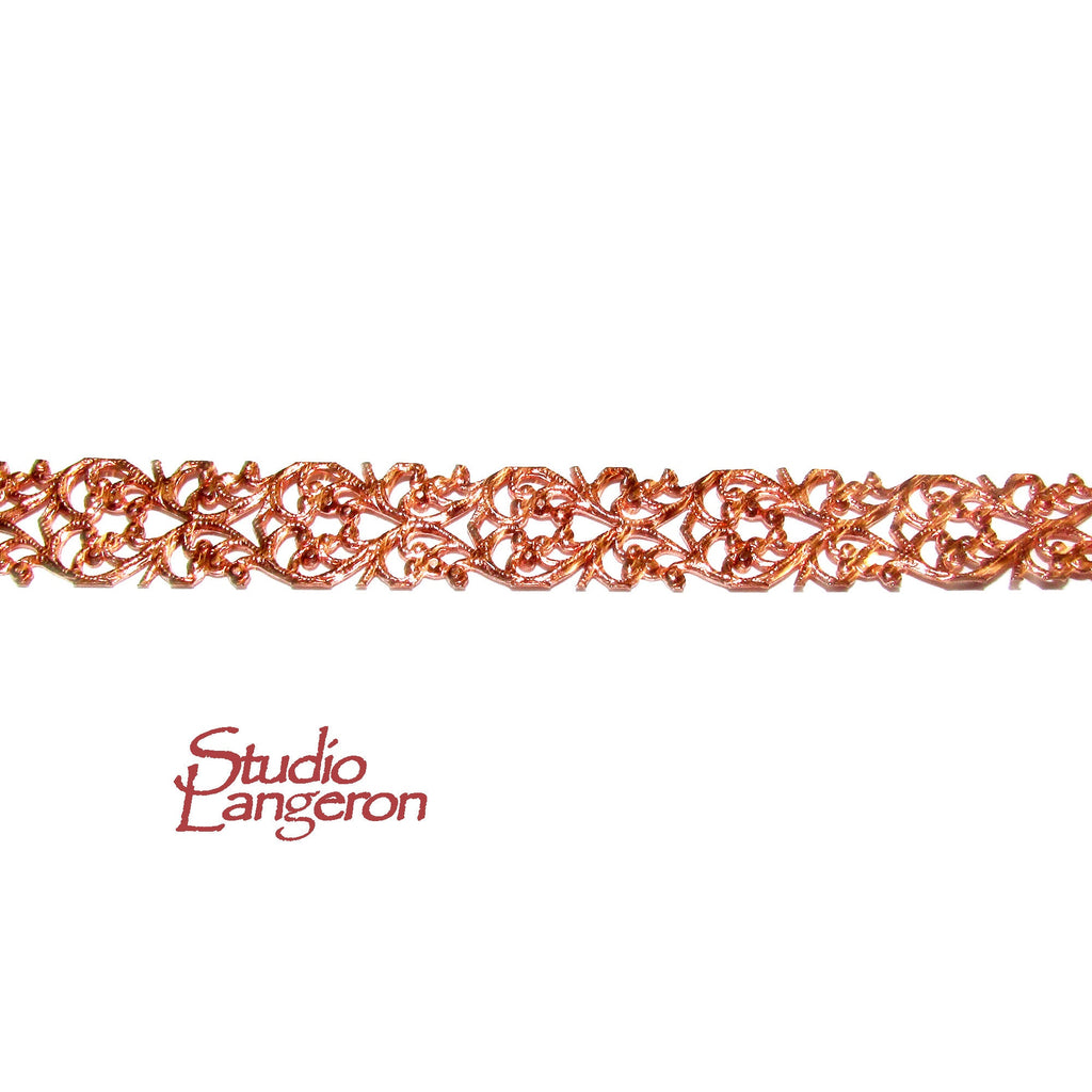 Natural Copper Bezel wire, Gallery wire, Gallery ribbon, Gallery pattern, Jewelry making, Setting, Copper wire, Findings  - 4 inch (10 cm)