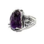 Statement amethyst ring 925 sterling silver size 8, Handmade ring, single copy, 925 sterling silver, Natural amethyst, silver ring, gemstone